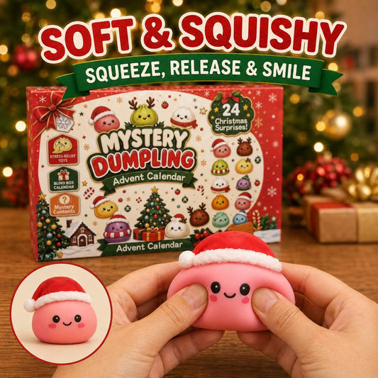 Christmas Advent Calendar 2026, 24 Days Countdown Calendar, Mini Dumpling Squishy Toys with Glitter, Christmas Holiday Gift for Kids