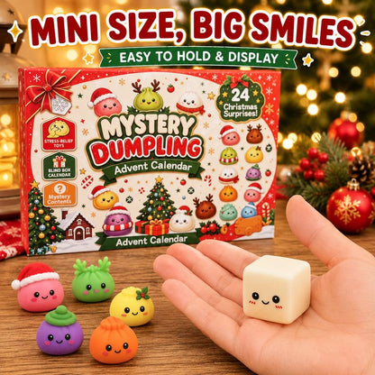 Christmas Advent Calendar 2026, 24 Days Countdown Calendar, Mini Dumpling Squishy Toys with Glitter, Christmas Holiday Gift for Kids